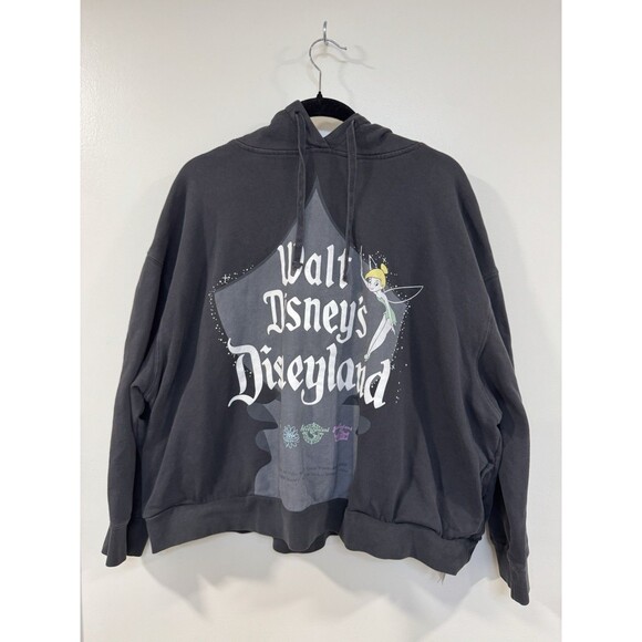 Disney Tops - Disney 100 Disneyland Tinkerbell Gray Cropped  Oversized Hoodie The Eras Sz 1X